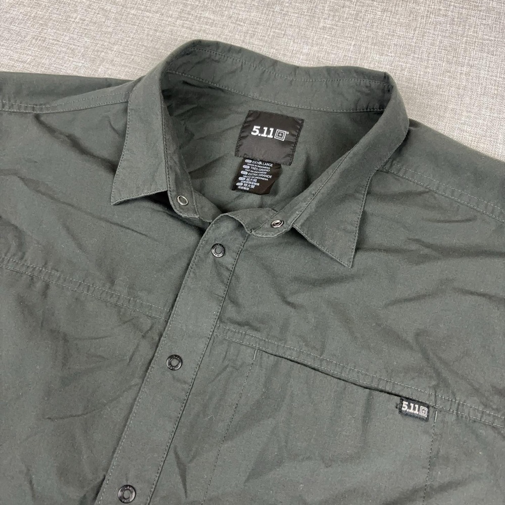 5.11 Shirt Mens XL Grey Short Sleeve Button Up Tactical Woven Casual Outdoor